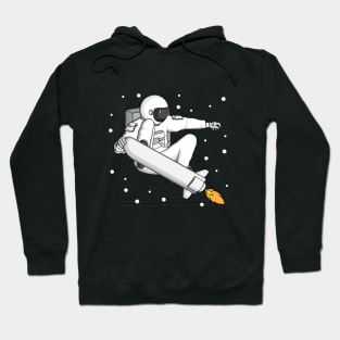 Astronaut Ride Rocket Skateboard Hoodie